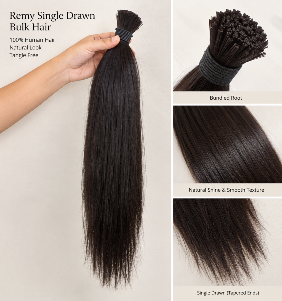 Remy Single Drawn Bulk Hair Exporters